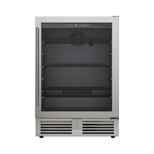 Centro de bebidas Avanti, capacidad para 130 latas, acero inoxidable con armario negro